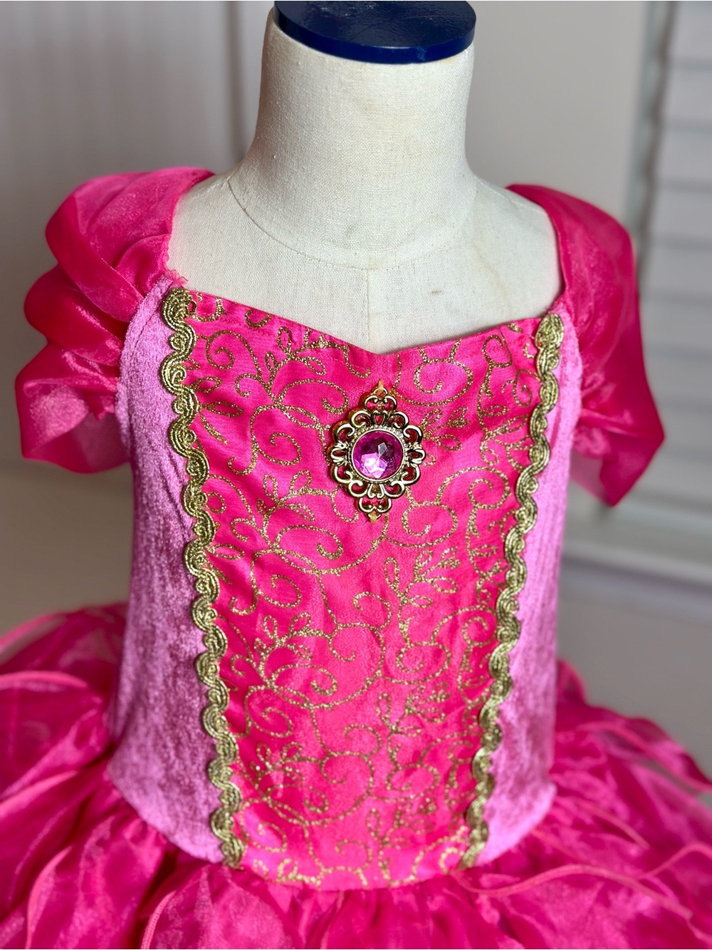 Girls Pink Princess Ball Gown Costume - Picture 4 of 13